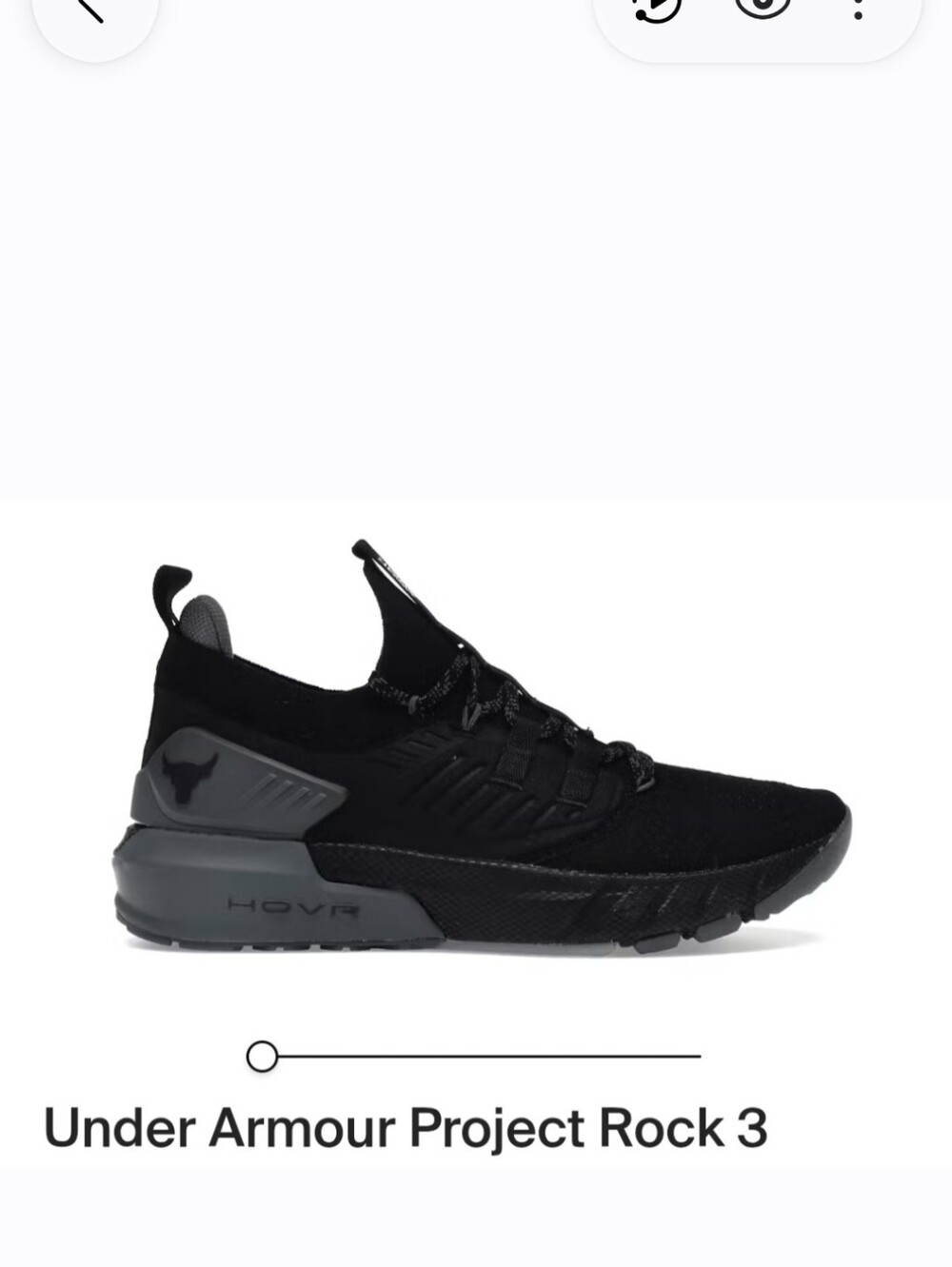 Under Armour Project Rock 3 Training Shoes - Black/Grey, Size 8